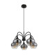 Maxy Multi Arm Pendant Ceiling Light Matt Black Smoke Glass Shade 5x E27-2