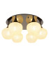Maxy Globe Ceiling Light Gunmetal Clear Glass Shade 6x E27-1