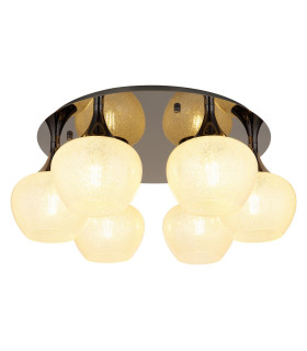 Maxy Globe Ceiling Light Gunmetal Clear Glass Shade 6x E27-1