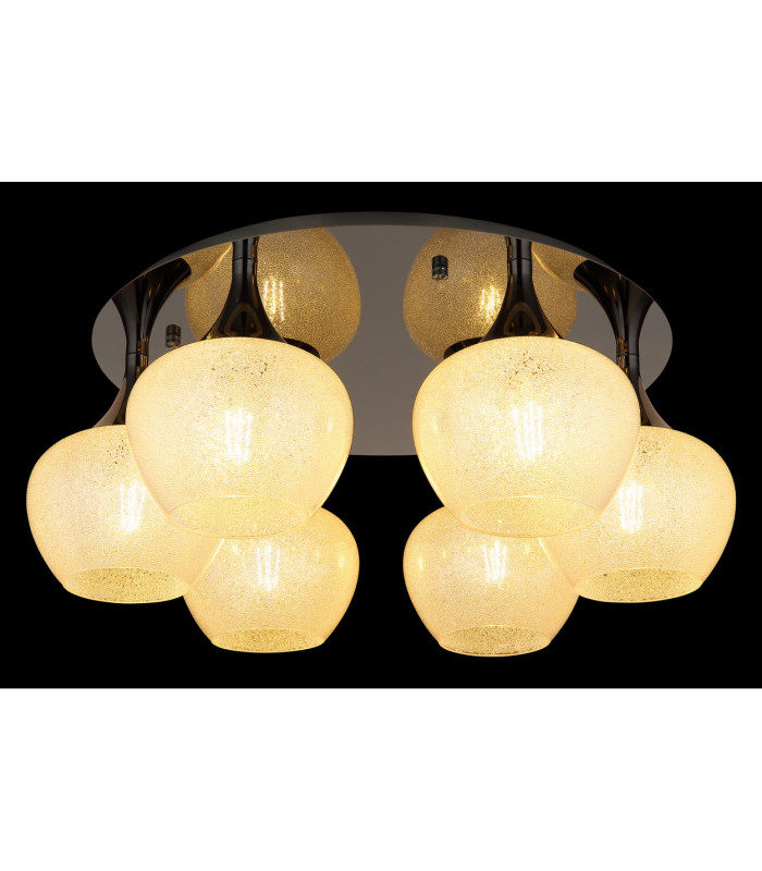 Maxy Globe Ceiling Light Gunmetal Clear Glass Shade 6x E27-3