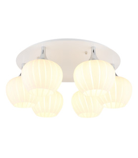 Maxy Globe Ceiling Light White Matt Opal Glass Shade 6x E27-1