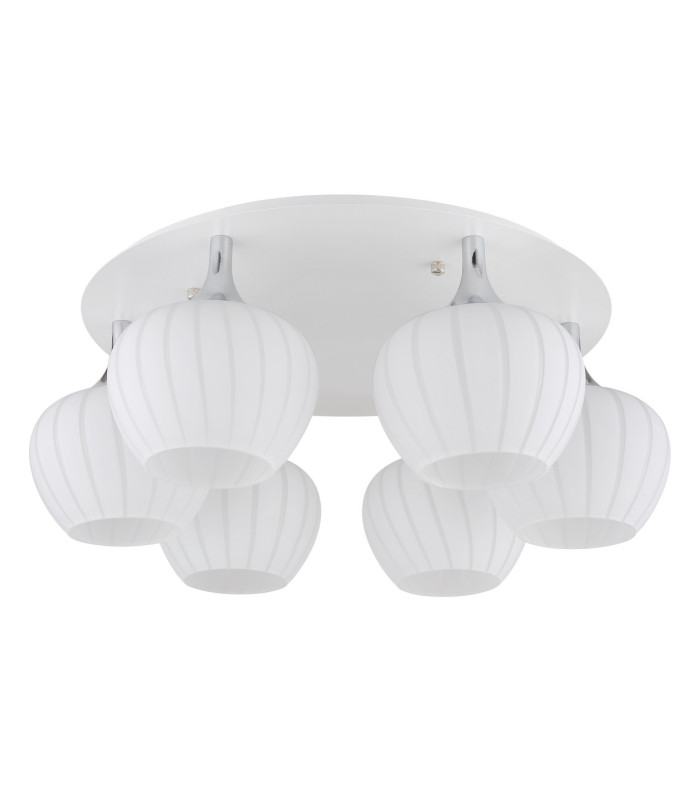 Maxy Globe Ceiling Light White Matt Opal Glass Shade 6x E27-2