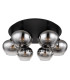 Maxy Globe Ceiling Light Matt Black Smoke Glass Shade 6x E27-2