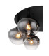 Maxy Globe Ceiling Light Matt Black Smoke Glass Shade 6x E27-3