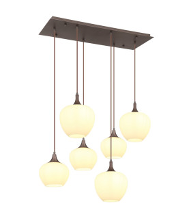 Maxy Cluster Pendant Ceiling Light Coffee Colored Opal Glass Shade 6x E27-1