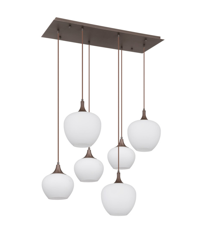 Maxy Cluster Pendant Ceiling Light Coffee Colored Opal Glass Shade 6x E27-2