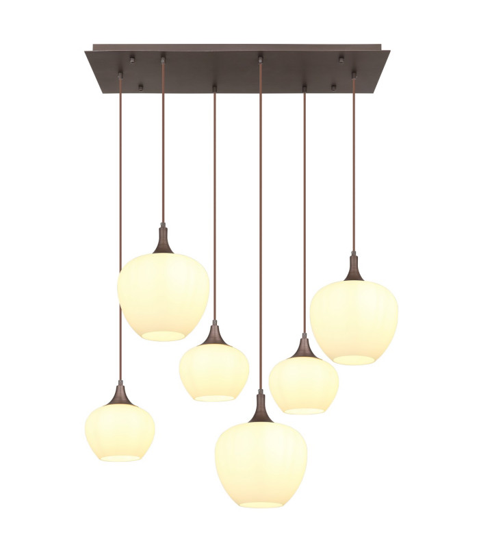 Maxy Cluster Pendant Ceiling Light Coffee Colored Opal Glass Shade 6x E27-3