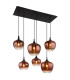 Maxy Cluster Pendant Ceiling Light Matt Black Copper Glass Shade 6x E27-1