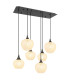 Maxy Cluster Pendant Ceiling Light Gunmetal Clear Glass Shade 6x E27-1