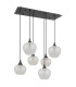 Maxy Cluster Pendant Ceiling Light Gunmetal Clear Glass Shade 6x E27-2