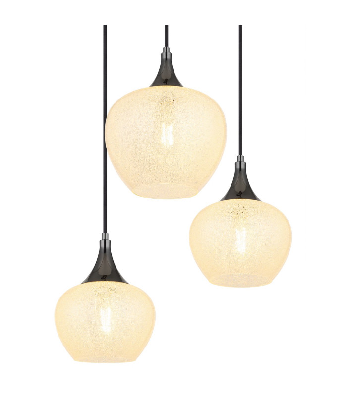 Maxy Cluster Pendant Ceiling Light Gunmetal Clear Glass Shade 6x E27-4