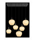 Maxy Cluster Pendant Ceiling Light Gunmetal Clear Glass Shade 6x E27-6