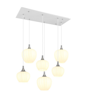 Maxy Cluster Pendant Ceiling Light White Matt Opal Glass Shade 6x E27-1