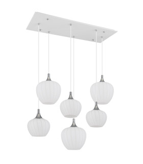 Maxy Cluster Pendant Ceiling Light White Matt Opal Glass Shade 6x E27-2