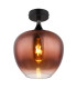 Maxy Globe Ceiling Light Matt Black Copper Glass Shade 1x E27-1