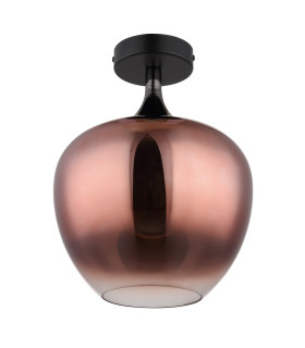 Maxy Globe Ceiling Light Matt Black Copper Glass Shade 1x E27-2