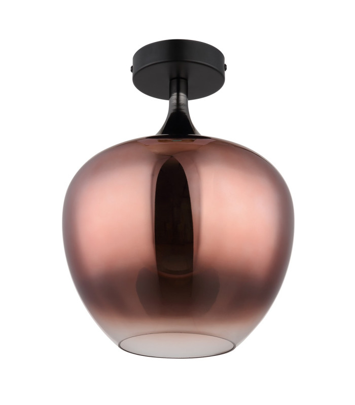 Maxy Globe Ceiling Light Matt Black Copper Glass Shade 1x E27-2