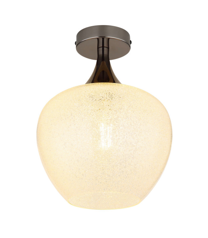 Maxy Globe Ceiling Light Gunmetal Clear Glass Shade 1x E27-1
