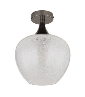 Maxy Globe Ceiling Light Gunmetal Clear Glass Shade 1x E27-2