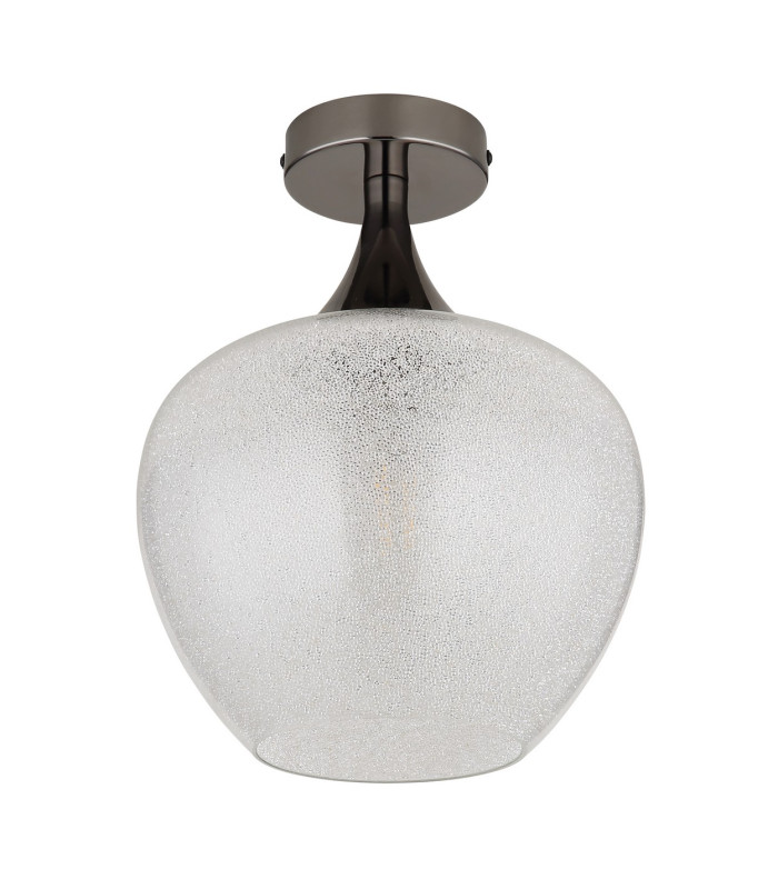 Maxy Globe Ceiling Light Gunmetal Clear Glass Shade 1x E27-2
