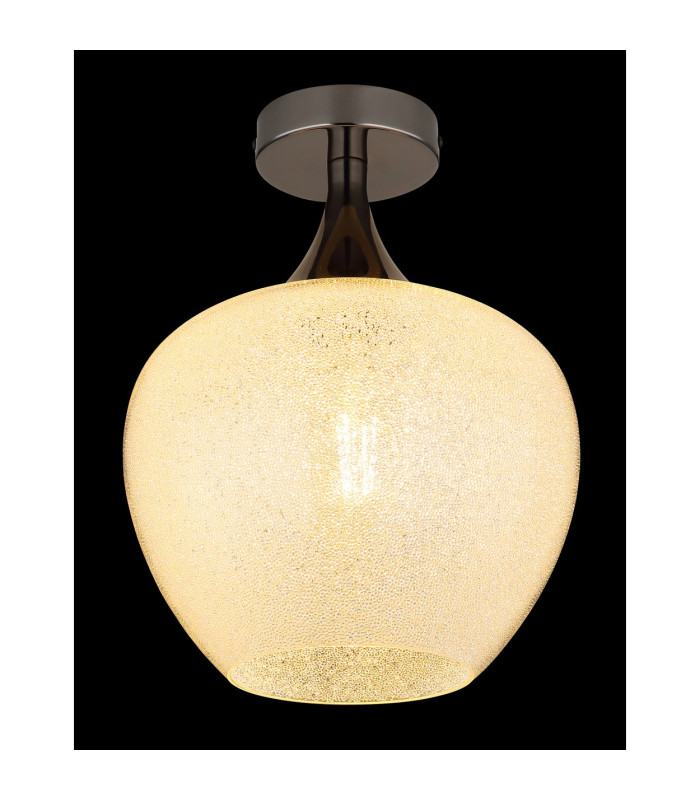 Maxy Globe Ceiling Light Gunmetal Clear Glass Shade 1x E27-3
