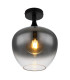 Maxy Globe Ceiling Light Matt Black Smoke Glass Shade 1x E27-1
