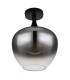 Maxy Globe Ceiling Light Matt Black Smoke Glass Shade 1x E27-2