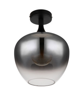 Maxy Globe Ceiling Light Matt Black Smoke Glass Shade 1x E27-2