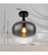 Maxy Globe Ceiling Light Matt Black Smoke Glass Shade 1x E27-4