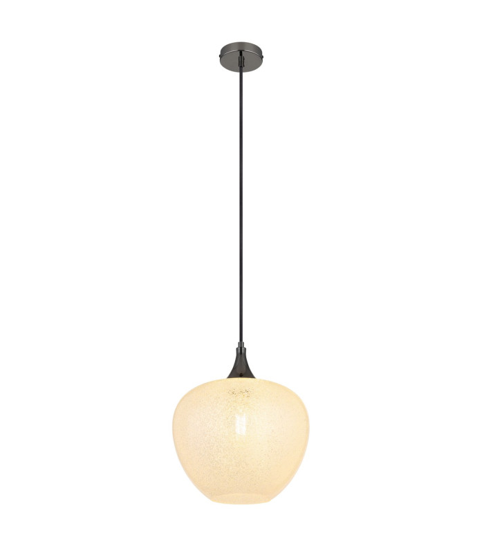 Maxy 29cm Dome Pendant Ceiling Light Gunmetal Clear Glass Shade 1x E27-1