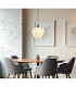Maxy 29cm Dome Pendant Ceiling Light Gunmetal Clear Glass Shade 1x E27-5