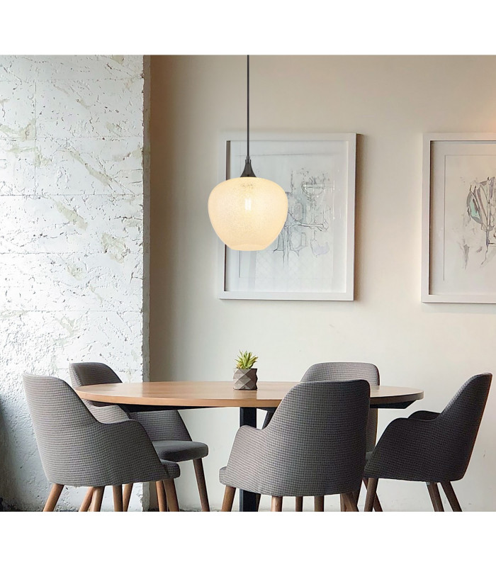 Maxy 29cm Dome Pendant Ceiling Light Gunmetal Clear Glass Shade 1x E27-5