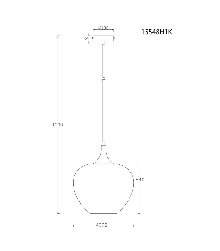 Maxy 29cm Dome Pendant Ceiling Light Gunmetal Clear Glass Shade 1x E27-6