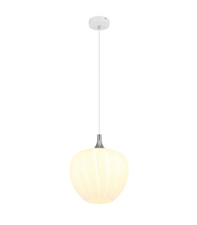 Maxy 29cm Dome Pendant Ceiling Light White Matt Opal Glass Shade 1x E27-1