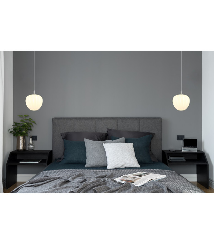 Maxy 29cm Dome Pendant Ceiling Light White Matt Opal Glass Shade 1x E27-5