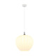 Maxy 40cm Dome Pendant Ceiling Light White Matt Opal Glass Shade 1x E27-1