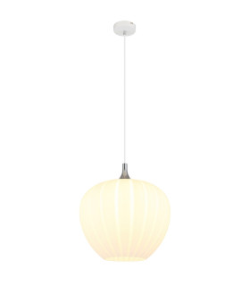 Maxy 40cm Dome Pendant Ceiling Light White Matt Opal Glass Shade 1x E27-1