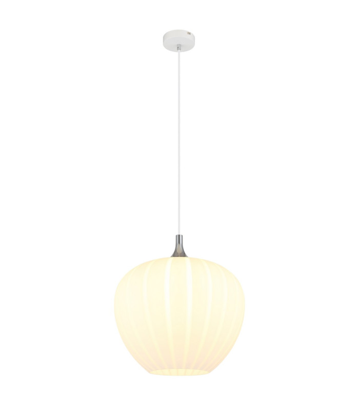 Maxy 40cm Dome Pendant Ceiling Light White Matt Opal Glass Shade 1x E27-1