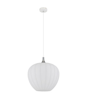 Maxy 40cm Dome Pendant Ceiling Light White Matt Opal Glass Shade 1x E27-2