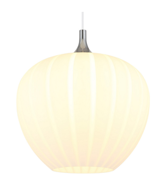 Maxy 40cm Dome Pendant Ceiling Light White Matt Opal Glass Shade 1x E27-3