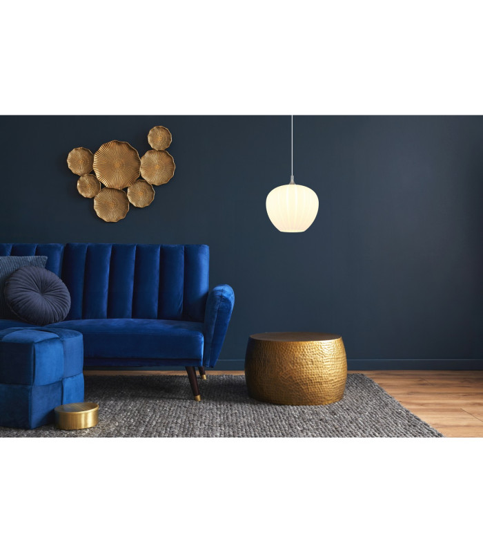 Maxy 40cm Dome Pendant Ceiling Light White Matt Opal Glass Shade 1x E27-5