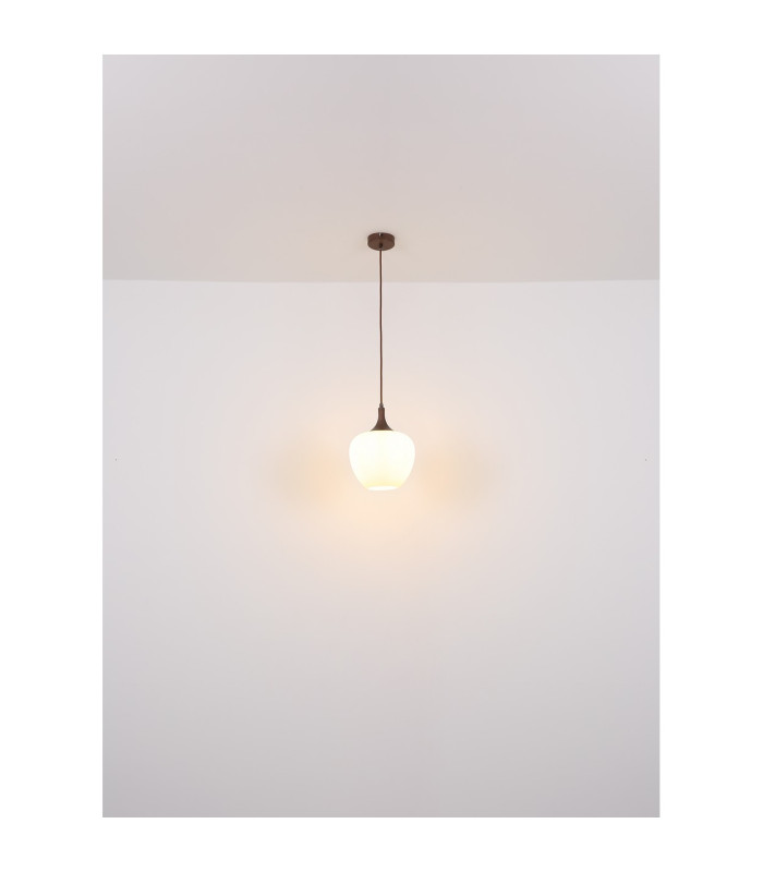 Maxy Dome Pendant Ceiling Light Coffee Colored Opal Glass Shade 1x E27-5