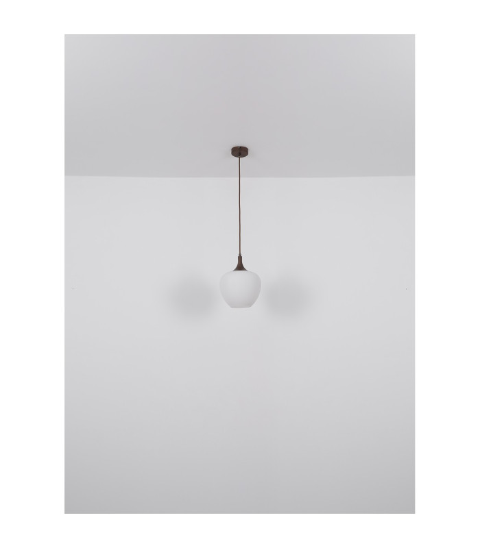 Maxy Dome Pendant Ceiling Light Coffee Colored Opal Glass Shade 1x E27-6