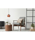 Maxy 24cm Dome Pendant Ceiling Light Matt Black Copper Glass Shade 1x E27-4