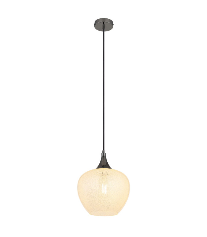 Maxy 24cm Dome Pendant Ceiling Light Gunmetal Clear Glass Shade 1x E27-1