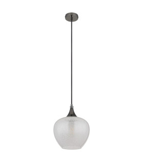 Maxy 24cm Dome Pendant Ceiling Light Gunmetal Clear Glass Shade 1x E27-2