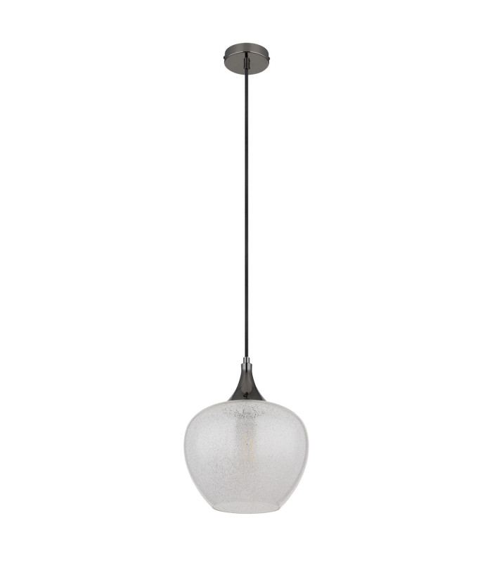 Maxy 24cm Dome Pendant Ceiling Light Gunmetal Clear Glass Shade 1x E27-2