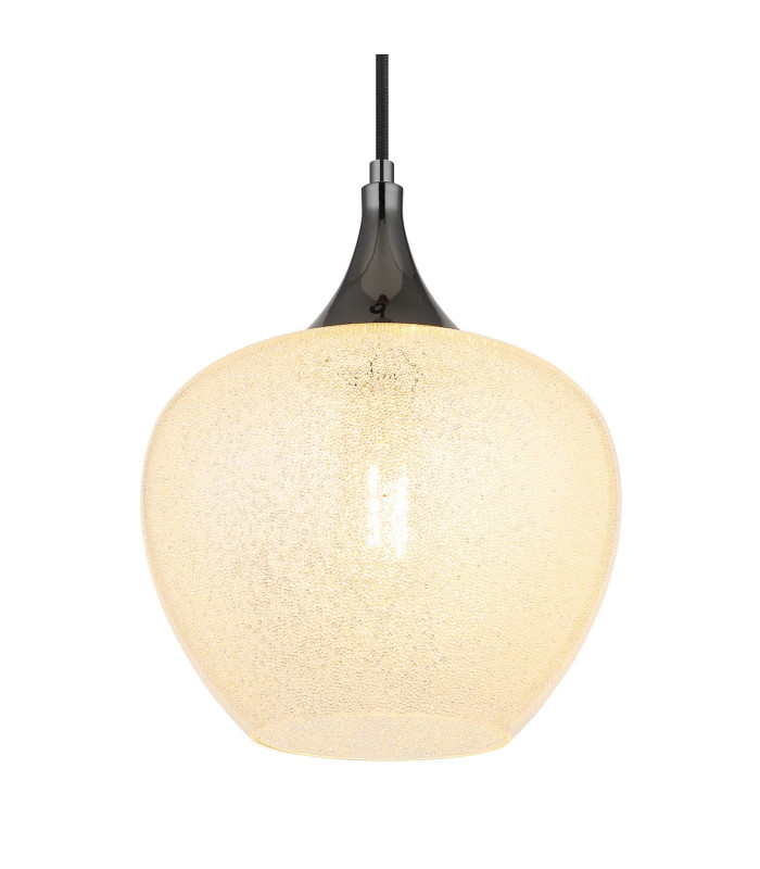 Maxy 24cm Dome Pendant Ceiling Light Gunmetal Clear Glass Shade 1x E27-3