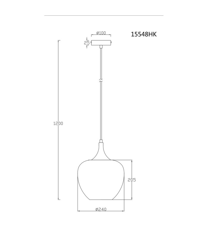 Maxy 24cm Dome Pendant Ceiling Light Gunmetal Clear Glass Shade 1x E27-5