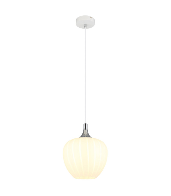 Maxy 24cm Dome Pendant Ceiling Light White Matt Opal Glass Shade 1x E27-1